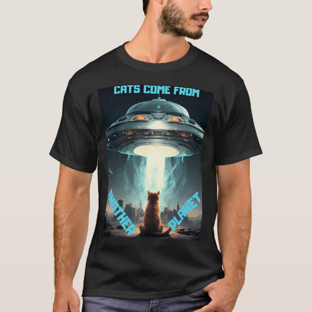 Camiseta Cats Come From Another Planet (Anverso)