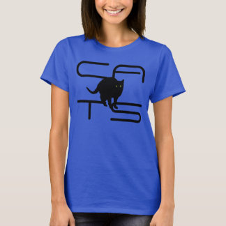 Camiseta "CATS" con silueta de gato negro T-Shirt