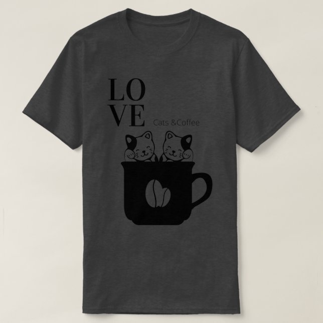 Camiseta Cats de amor y café 2 (Diseño del anverso)