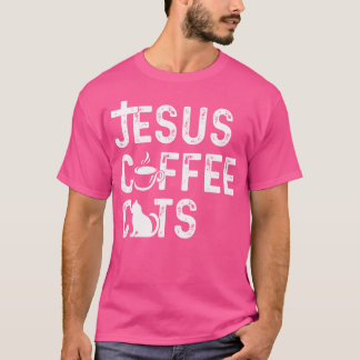 Camiseta Cats de café de Jesús cristiano - Cafetería de gat