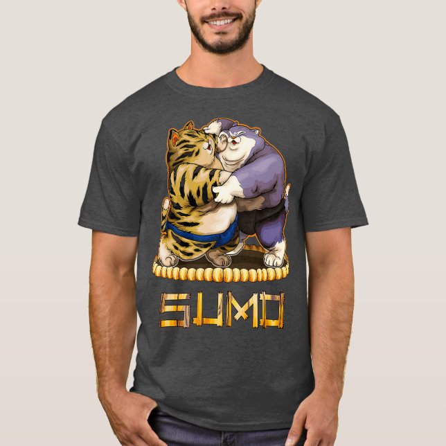 Camiseta Cats divertidos sumo lucha contra el sumo sumo jap (Anverso)