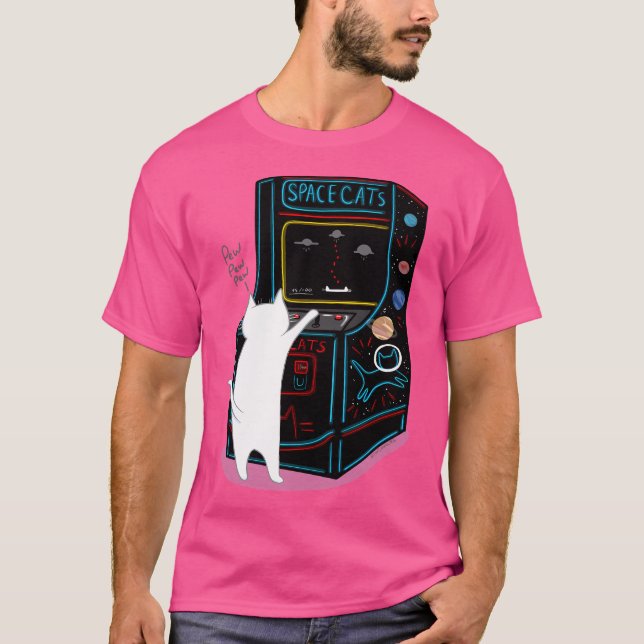 Camiseta Cats espaciales Pew Pew (Anverso)