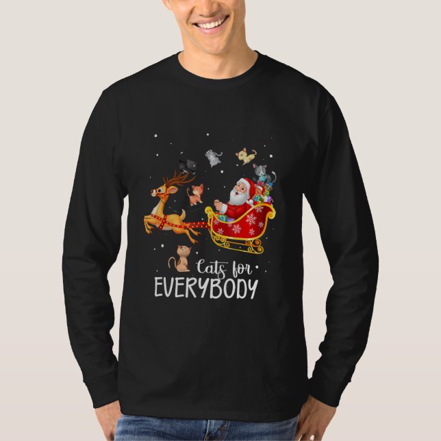 Camiseta Cats For Everybody Cat Christmas Pajama Family Par (Anverso)