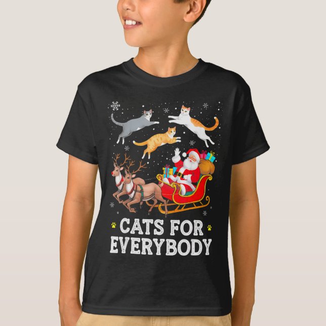 Camiseta Cats For Everybody Christmas Cat Funny Xmas Women  (Anverso)