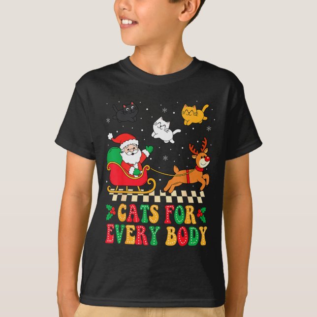 Camiseta Cats For Everybody Christmas Cat Funny Xmas Women  (Anverso)