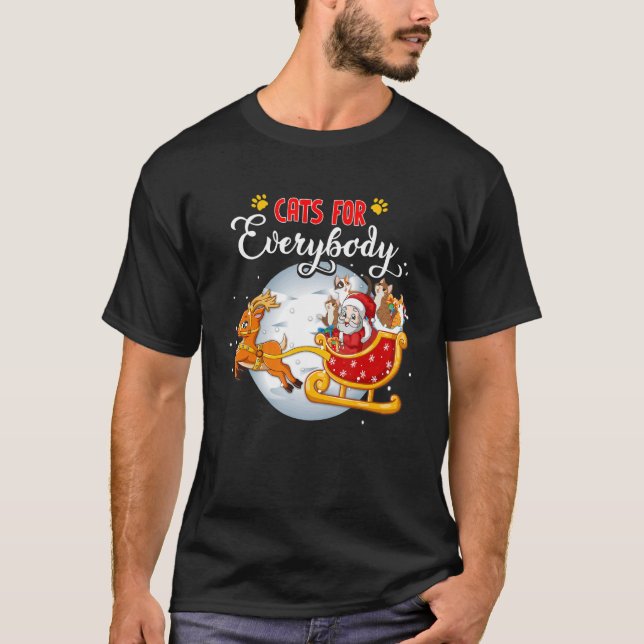 Camiseta Cats For Everybody  Christmas For Cat Santa (Anverso)