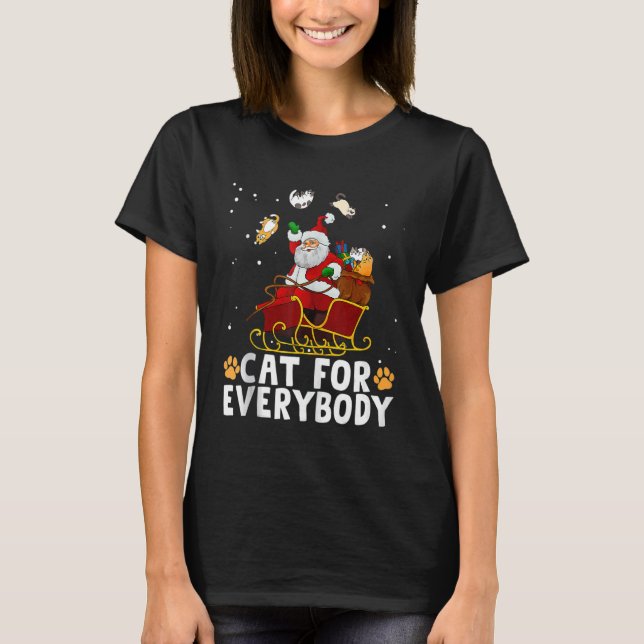 Camiseta Cats For Everybody Christmas Pajamas X mas Ugly Wo (Anverso)