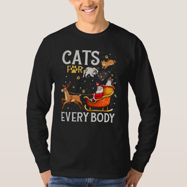 Camiseta Cats For Everybody Santa  Christmas PJs Xmas Women (Anverso)