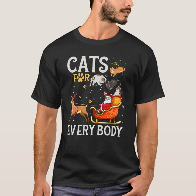 Camiseta Cats For Everybody Santa  Christmas PJs Xmas Women (Anverso)