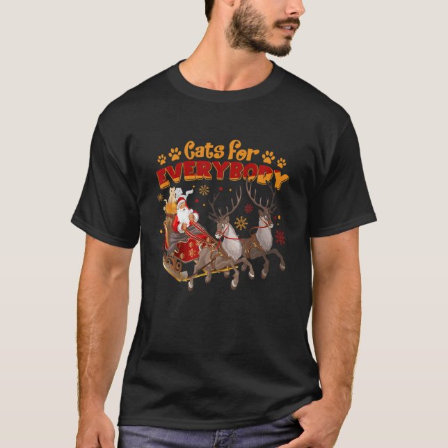 Camiseta Cats For Everybody Ugly Christmas Cat Catmas Santa (Anverso)