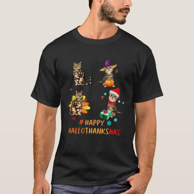 Camiseta Cat's Happy Hallothanksmas (Anverso)