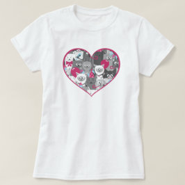Camiseta Cats Heart Love T-Shirt