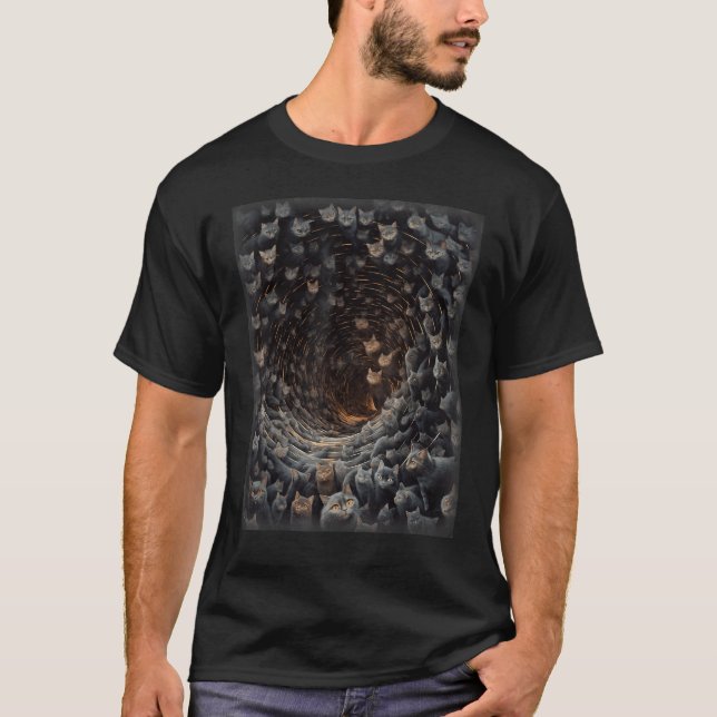 Camiseta Cats in Black Hole  Cat  Cat Mom Cat Dad Men Women (Anverso)