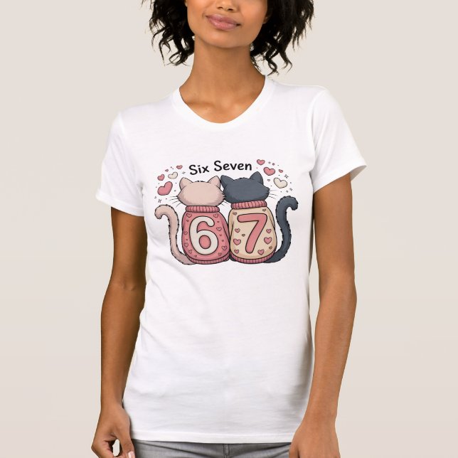 Camiseta Cats in Love 6 7 Trendy Six Seven  (Anverso)