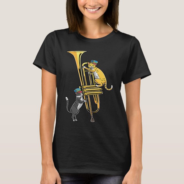 Camiseta Cats In Trumpet Instrument Trumpet Player Trumpete (Anverso)