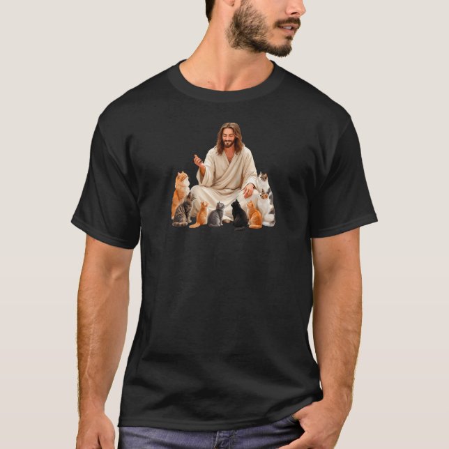 Camiseta Cats Jesus Christ Tee Kitty Lover Bible Reader Chr (Anverso)