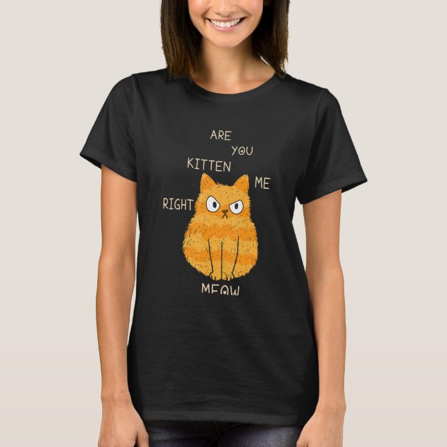 Camiseta Cats Joke Are You Kitten Me Right Meow Cat Dad And (Anverso)