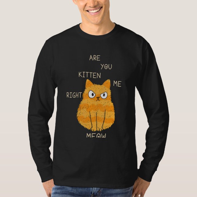 Camiseta Cats Joke Are You Kitten Me Right Meow Cat Dad And (Anverso)