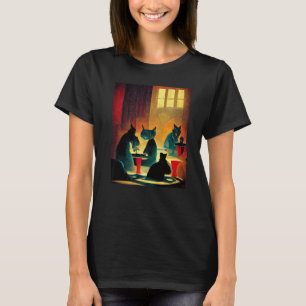 Camiseta Cats Jugando Cartas de Poker