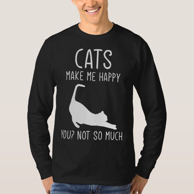 Camiseta Cats Make Me Happy  For Kitten Cat (Anverso)