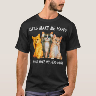 Camiseta Cats Make Me Happy Humans Make My Head Hurt Cat lo