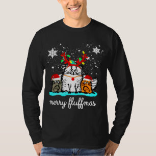Camiseta Cats Merry Fluffmas navidades graciosos