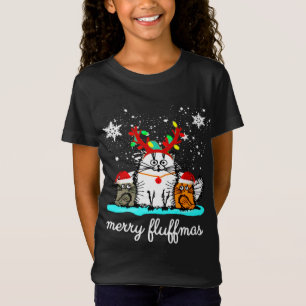 Camiseta Cats Merry Fluffmas navidades graciosos