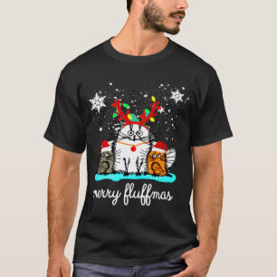 Camiseta Cats Merry Fluffmas navidades graciosos