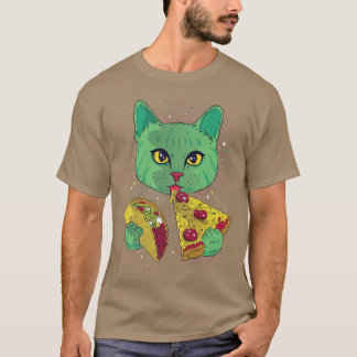 Camiseta Cats Pizza Astronauta Salvaje Diseño Cósmico Astra
