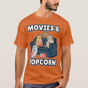 Camiseta Cats Popcorn Popper Y Películas Vintage