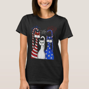 Camiseta Cats Rojos Blancos Azules Usando La Bandera Fuego 