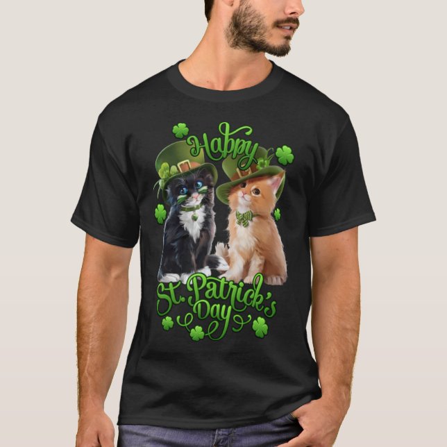 Camiseta Cats St Pat's Paddy Patrick Day's Happy St Cat Tri (Anverso)