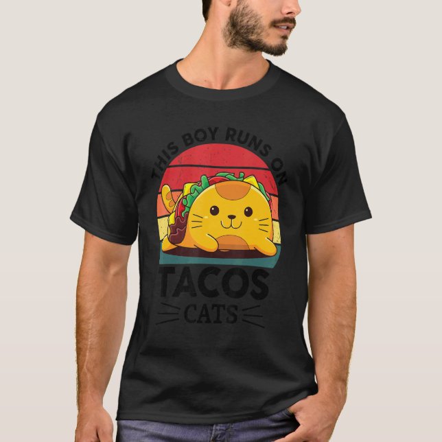 Camiseta Cats Taco Mexican  TacoCats for Boys Kids Cinco De (Anverso)