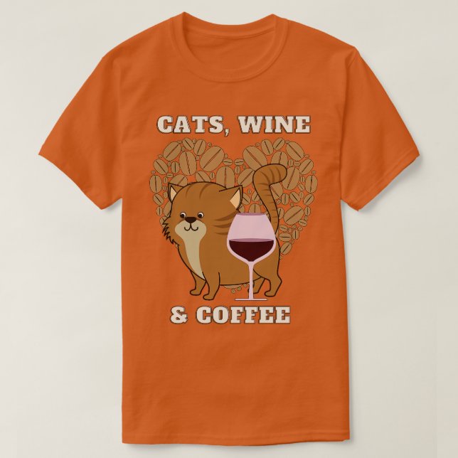 Camiseta Cats Vino y café (15) (Diseño del anverso)