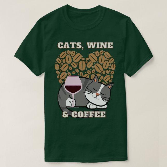 Camiseta Cats Vino y café (2) (Diseño del anverso)