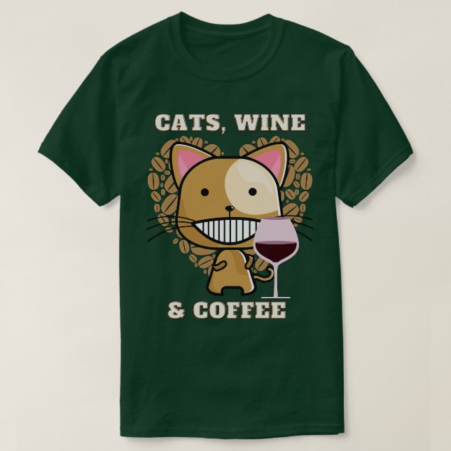 Camiseta Cats Vino y café (8) (Diseño del anverso)