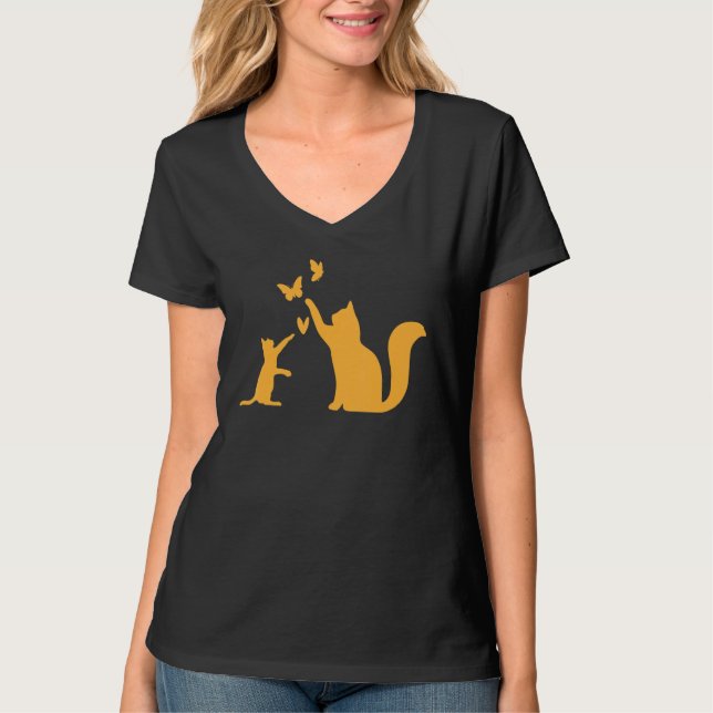 Camiseta Cats With Butterflies Cat  I Cute Cats (Anverso)