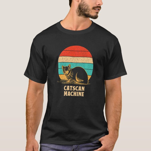 Camiseta Catscan Machine Cat Kitten Humor Personal Médico (Anverso)