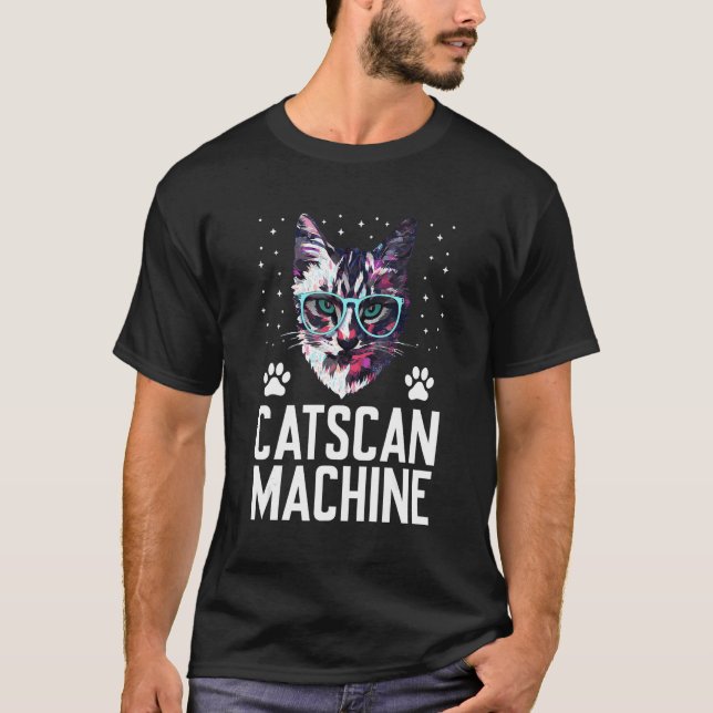 Camiseta Catscan Machine Cat Lover Funny Kitten Humdic (Anverso)