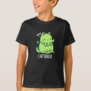 Camiseta Catthulu Funny Cthulhu Cat golpea oscuro BG