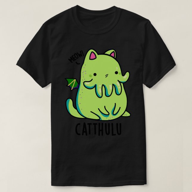 Camiseta Catthulu Funny Cthulhu Cat Puntee 1 (Diseño del anverso)