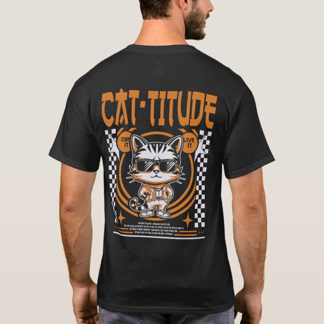 Camiseta Cattitude: Carácter primario de gato definitivo (Reverso)