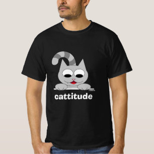 Camiseta Cattitude Chiste de Gato Divertido