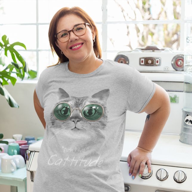 Camiseta Cattitude Funny Cat Mascota Cute (Subido por el creador)