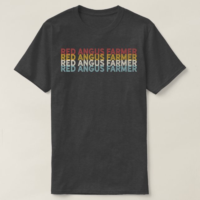 Camiseta Cattle  Vintage Cow Red Angus Farmer  (Diseño del anverso)