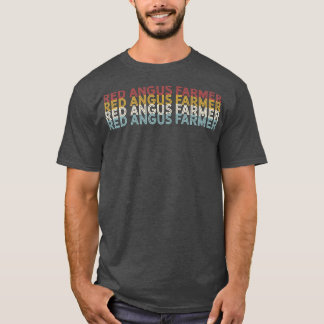 Camiseta Cattle Vintage Cow Red Angus Farmer