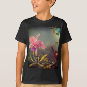 Camiseta Cattleya Orchid y tres Hummingbirds Heade