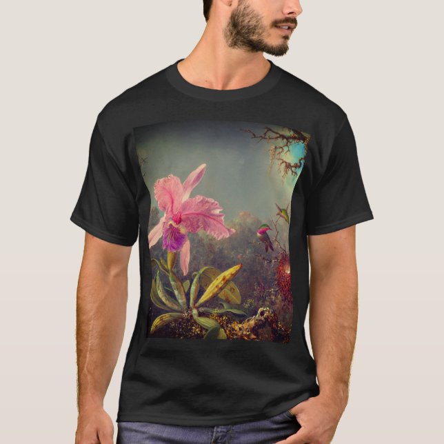 Camiseta Cattleya Orchid y tres Hummingbirds Heade (Anverso)