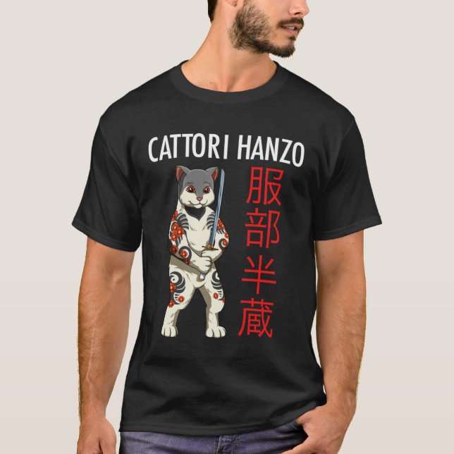 Camiseta Cattori Hanzo   Samurai Cat (Anverso)