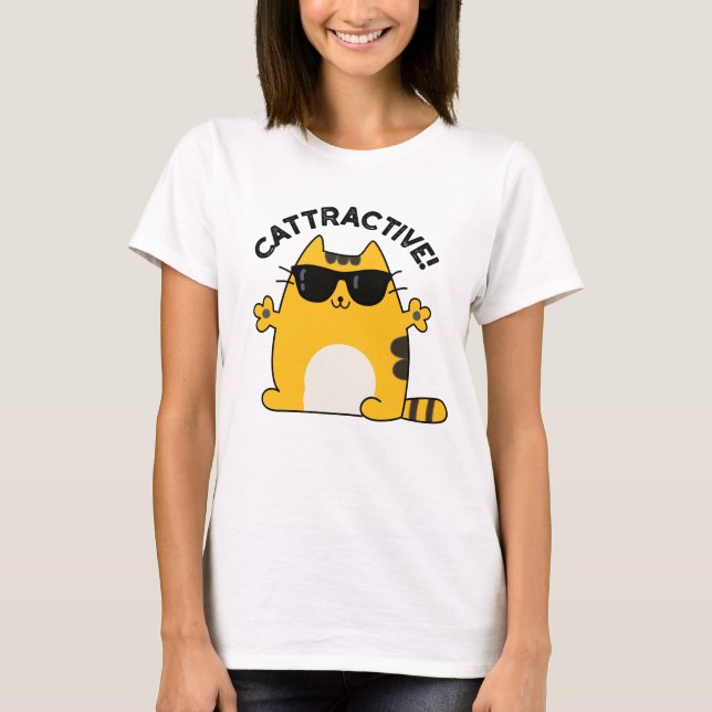 Camiseta Cattractive Funny Atractivo Cat Pun (Anverso)